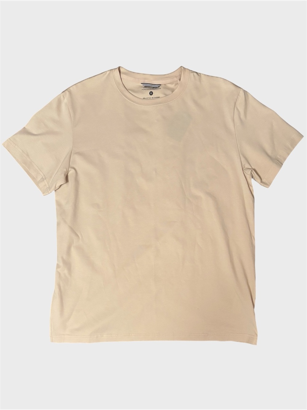 Porter & Ash Performance Stretch Tee Cream Cotton Crewneck Medium NWT
